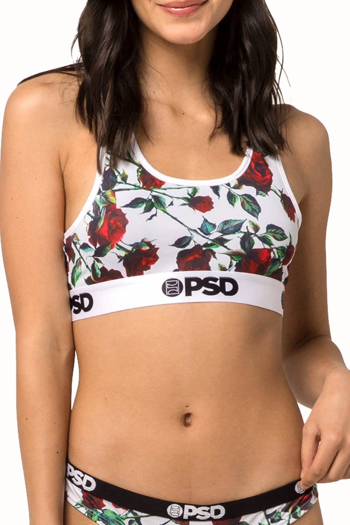 PSD White/Red Rose II Sport Bra