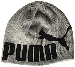 PUMA unisex adult Evercat Logo Beanie Hat, Gray/Black