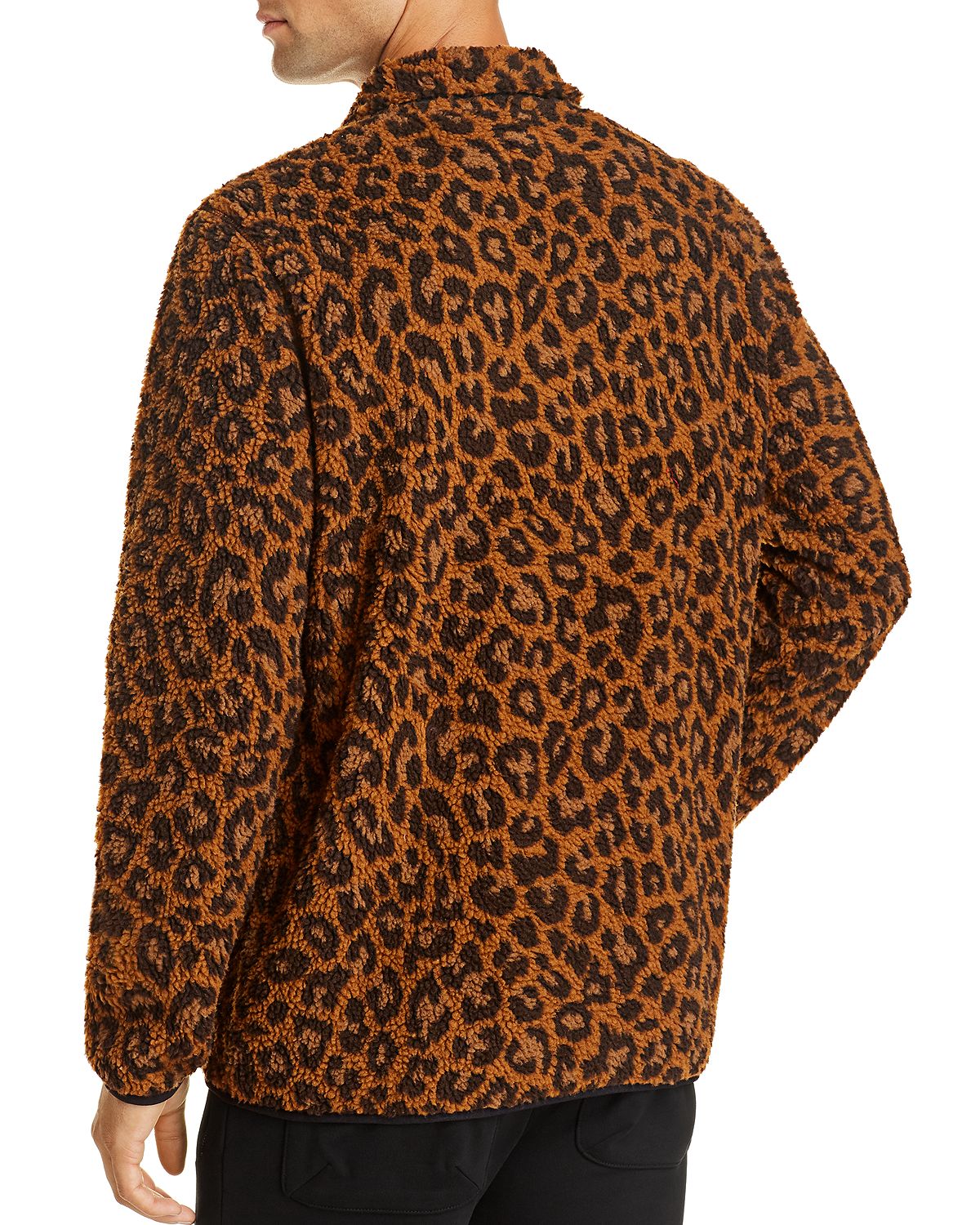 Pacific & Park Leopard Sherpa Regular Fit Fleece Jacket Leopard/Black