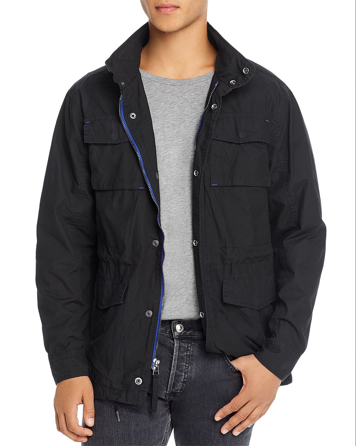 Pacific & Park Pop Color Slim Fit Utility Jacket 100% Exclsuive Black