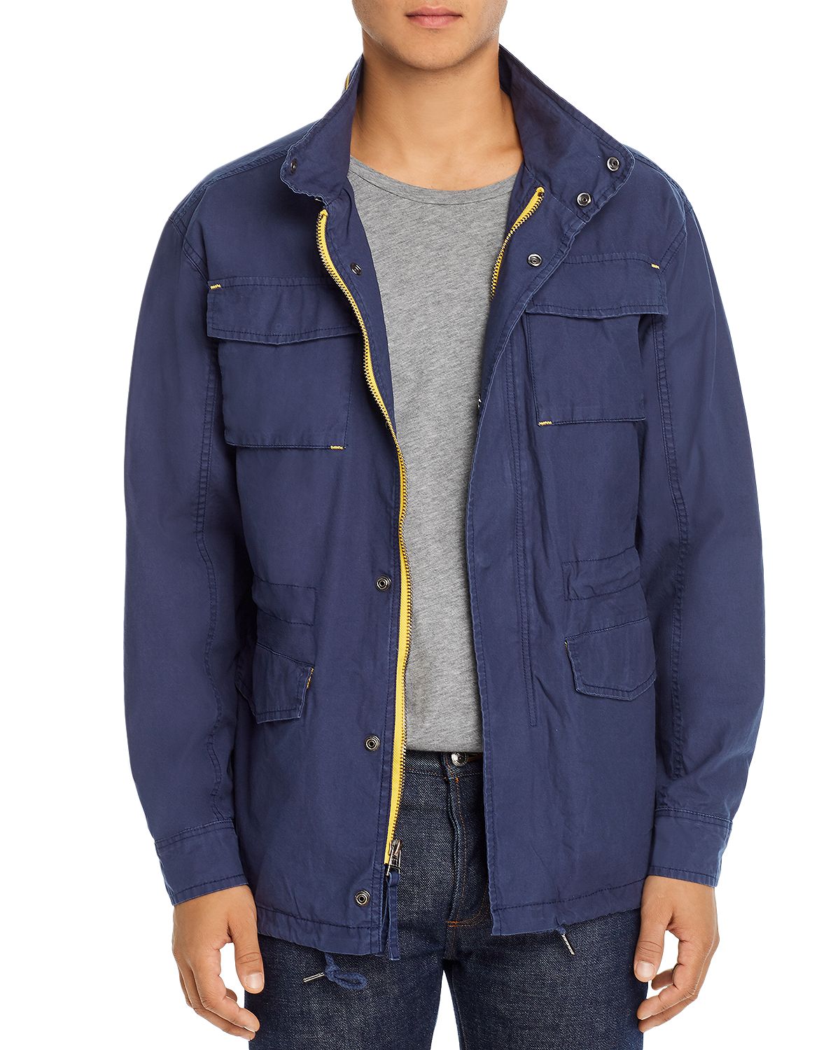 Pacific & Park Pop Color Slim Fit Utility Jacket 100% Exclsuive Navy