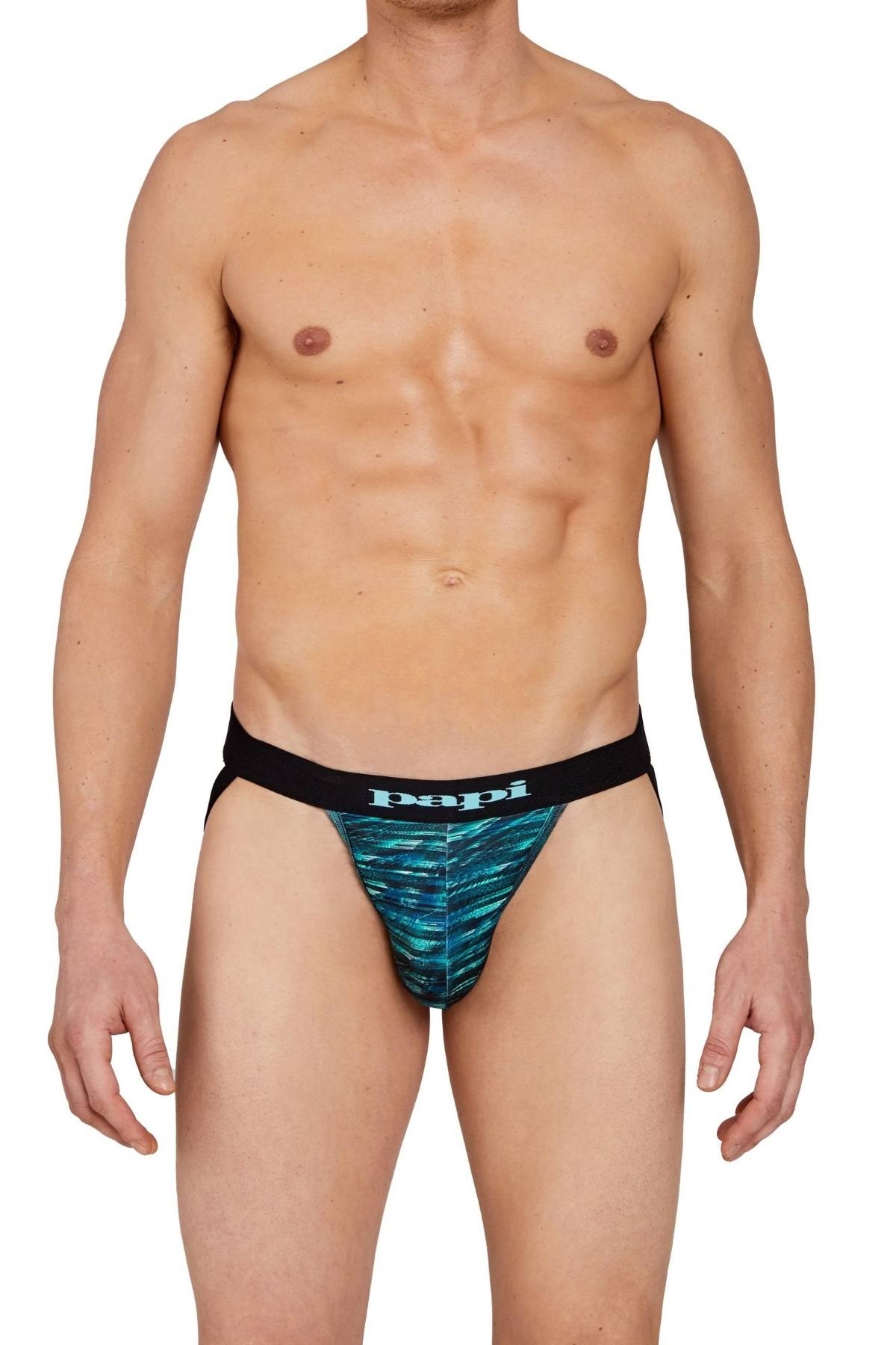 Papi Aqua Glitch Print Jock