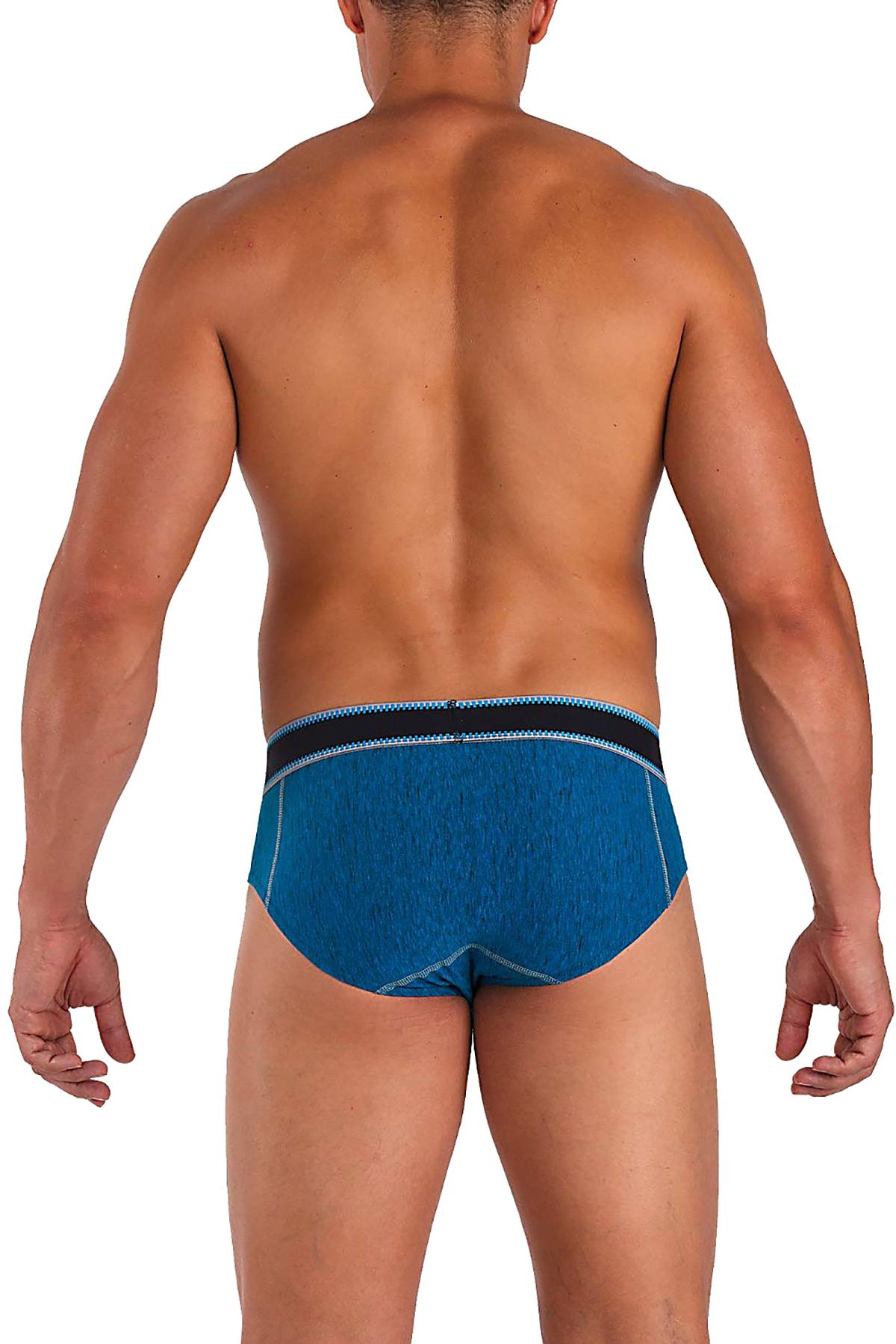 Papi Blue-Rain Textured Sport Injected Slub Jersey Euro Brief