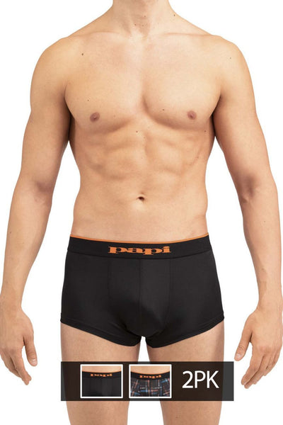 Papi MPA002 2PK Brazilian Trunks Color Black-Orange