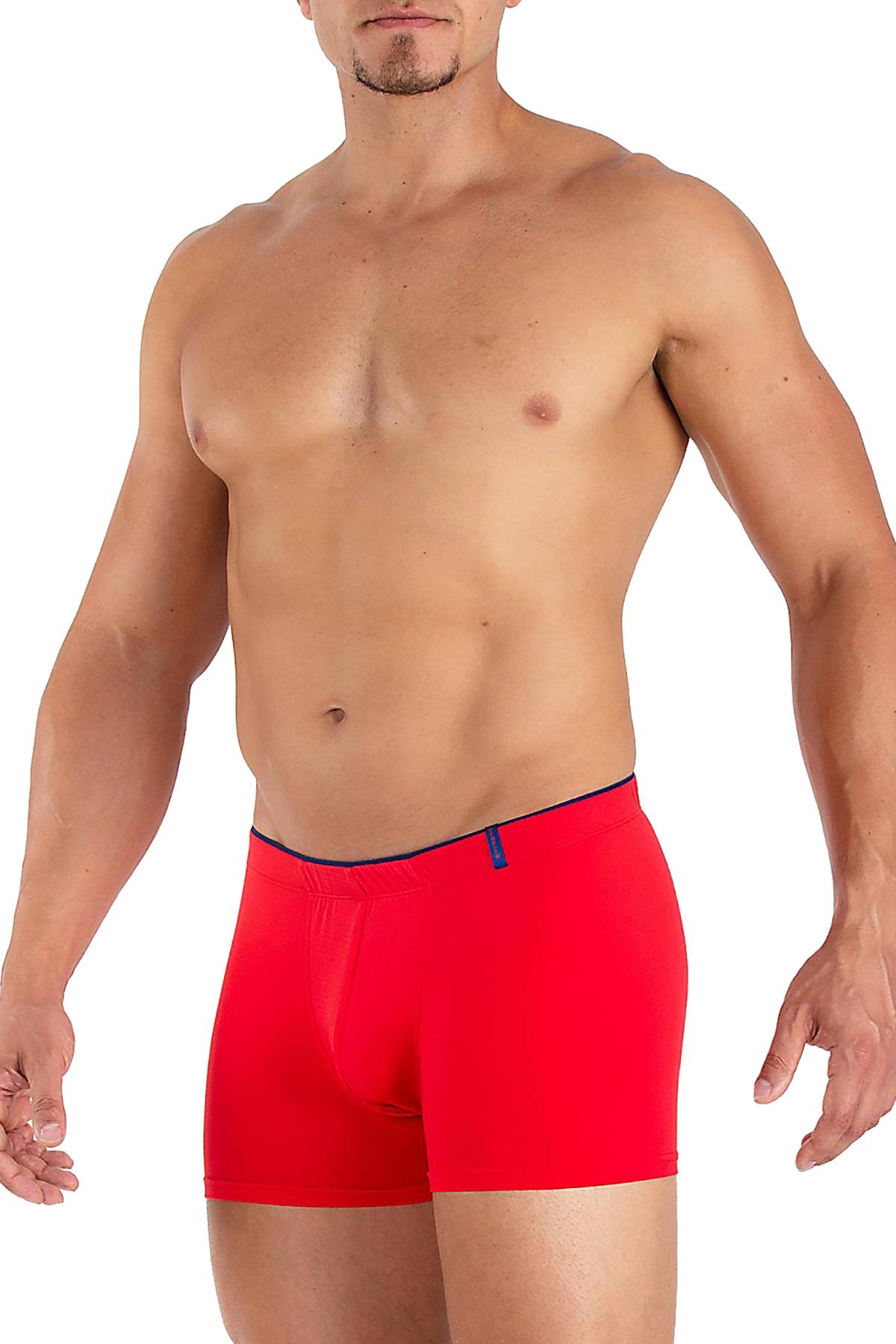 Papi Red Solid Skins Peached Jersey Mesh Brazilian Trunk