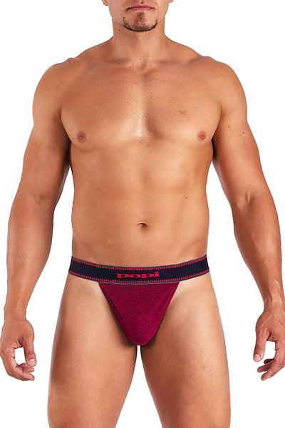 Papi Ruby-Red Textured Sport Injected Slub Jersey Thong