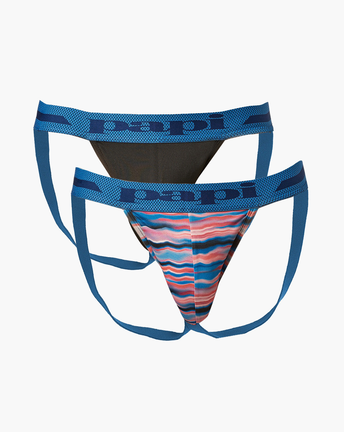 Papi Waves and Black 2-Pack Microfiber Jockstraps