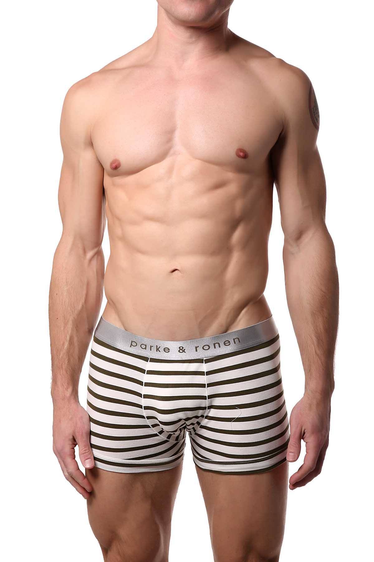 Parke & Ronen Army-Stripe Yarn-Dye Low-Rise Trunk