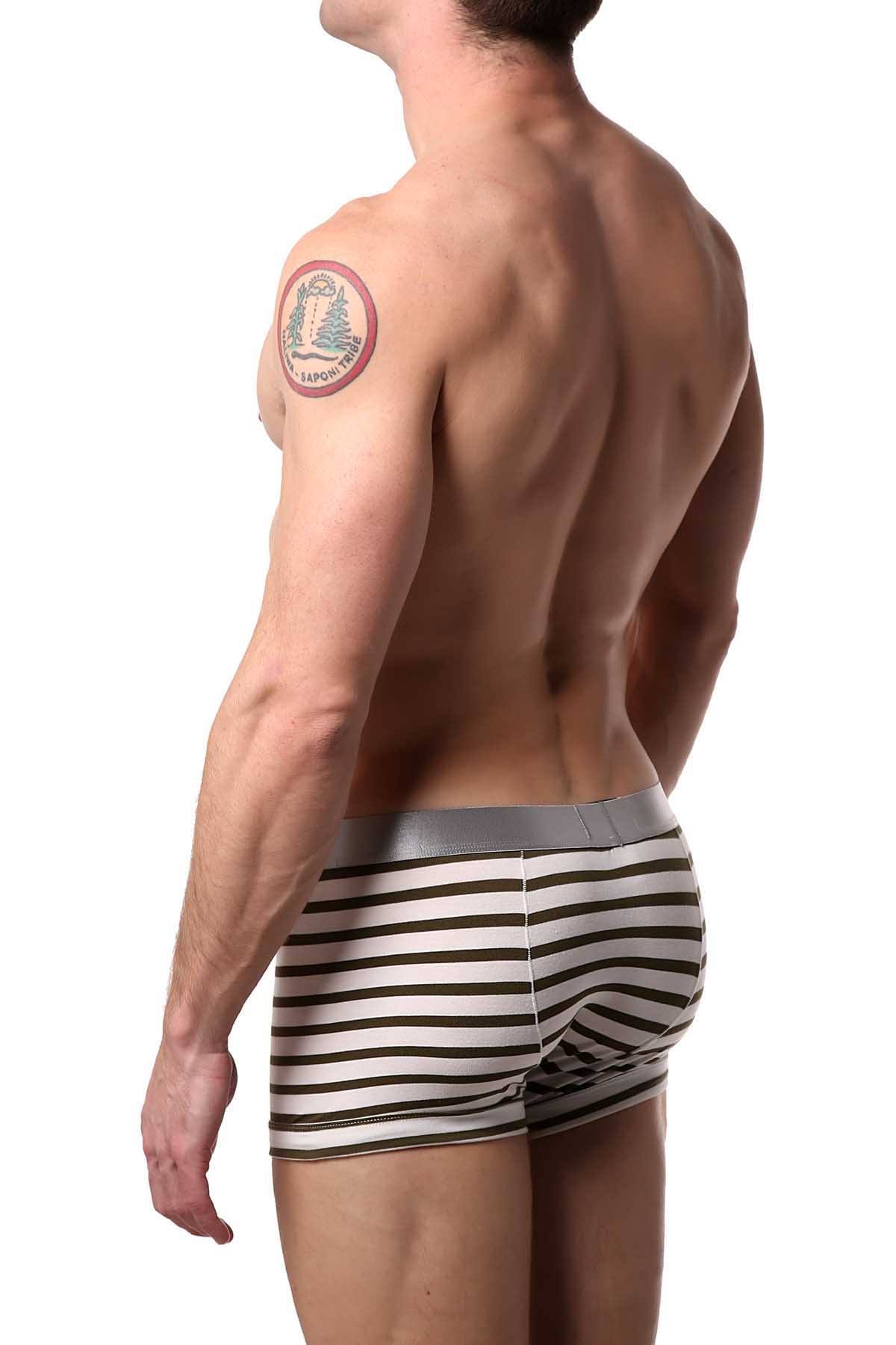 Parke & Ronen Army-Stripe Yarn-Dye Low-Rise Trunk