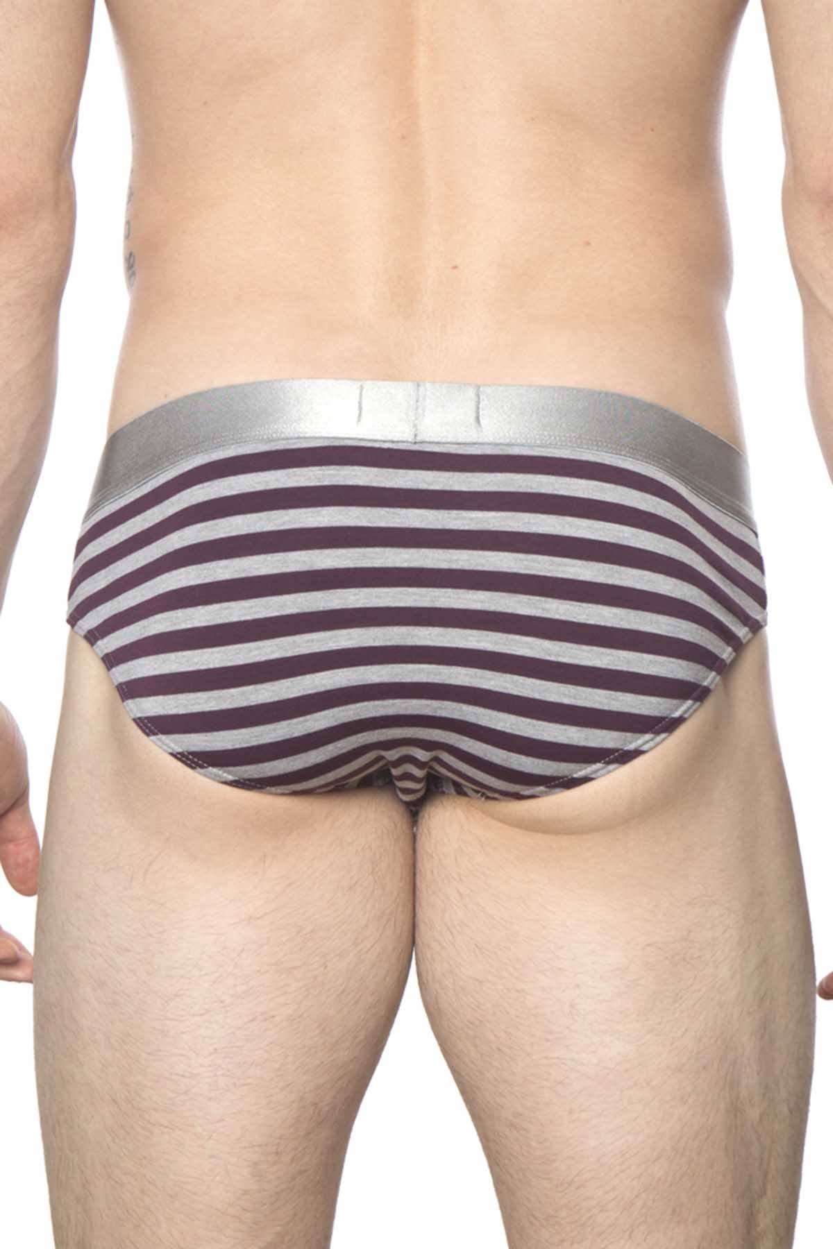 Parke & Ronen Purple-Stripe Yarn-Dye Low-Rise Brief