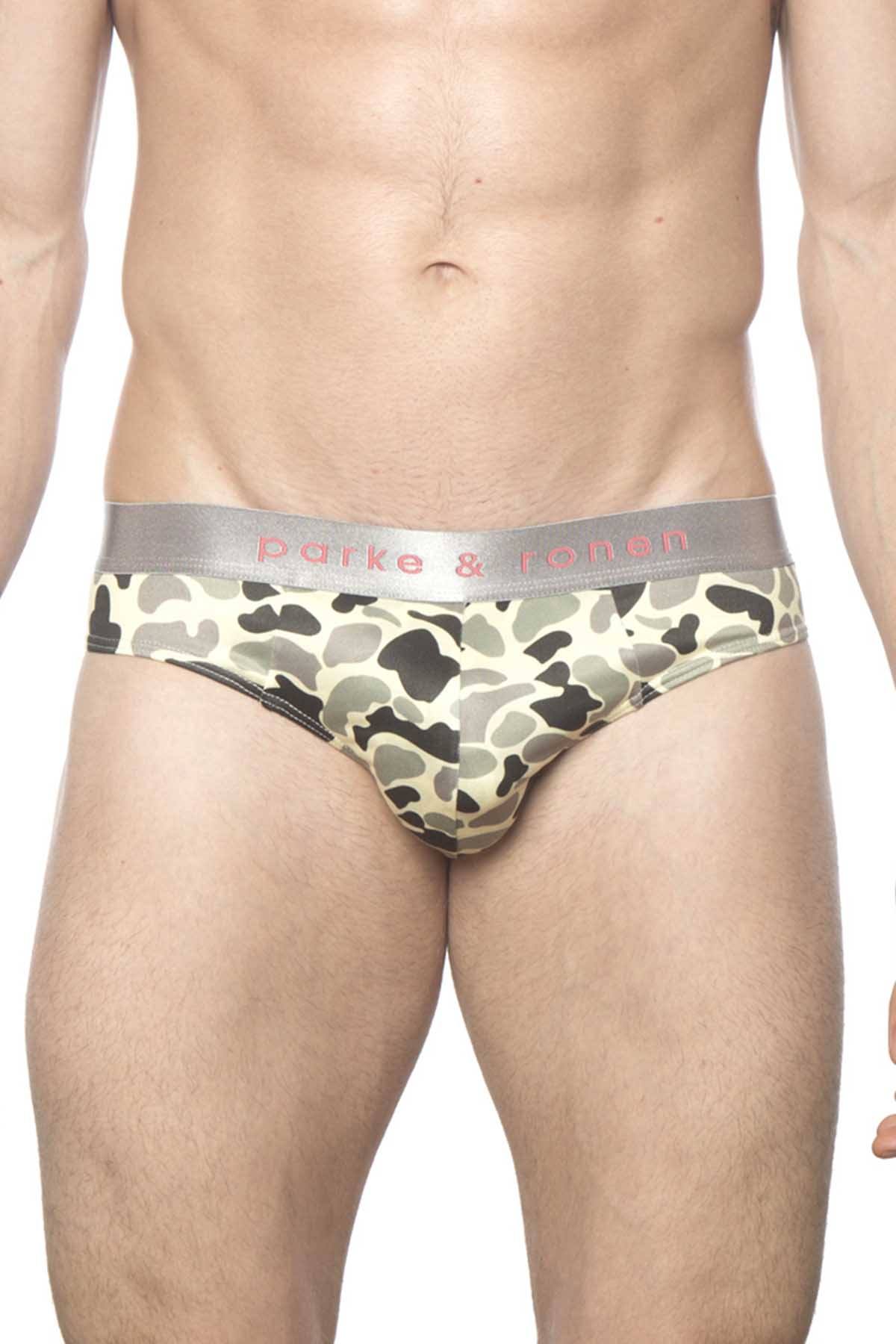 Parke and Ronen Khaki/Green Camo Brief