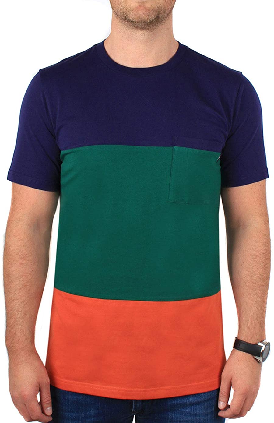 Paul Smith Mens Organic Cotton Tee Colorblock T-Shirt