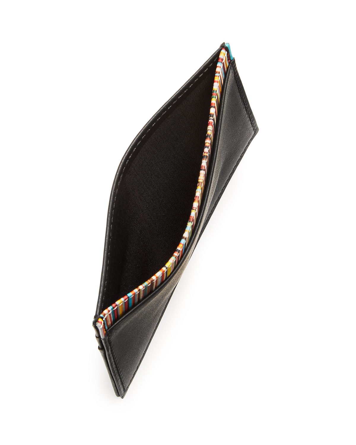 Paul Smith Multistripe Leather Card Case Black Multi