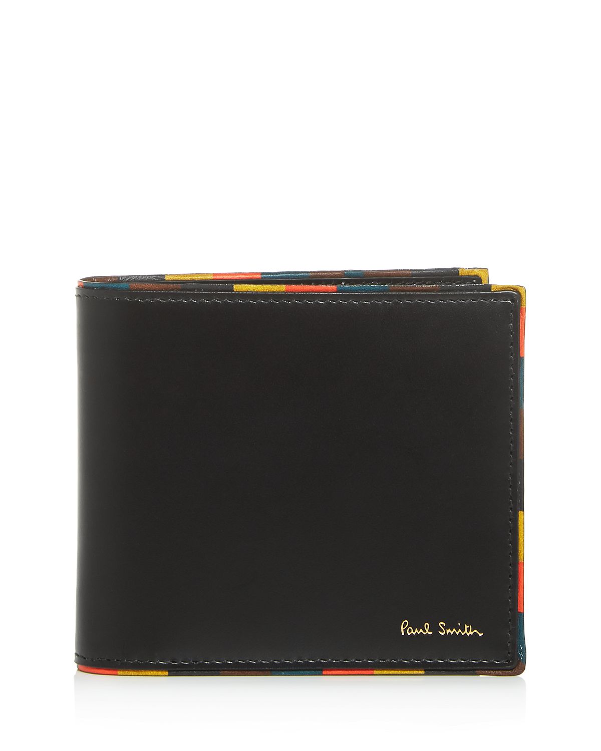 Paul Smith Stripe Edge Leather Bi-fold Wallet Black