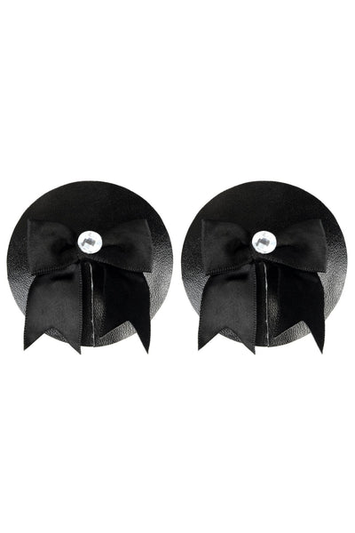 Peekaboos Black Patent Leather With Bow Pasties