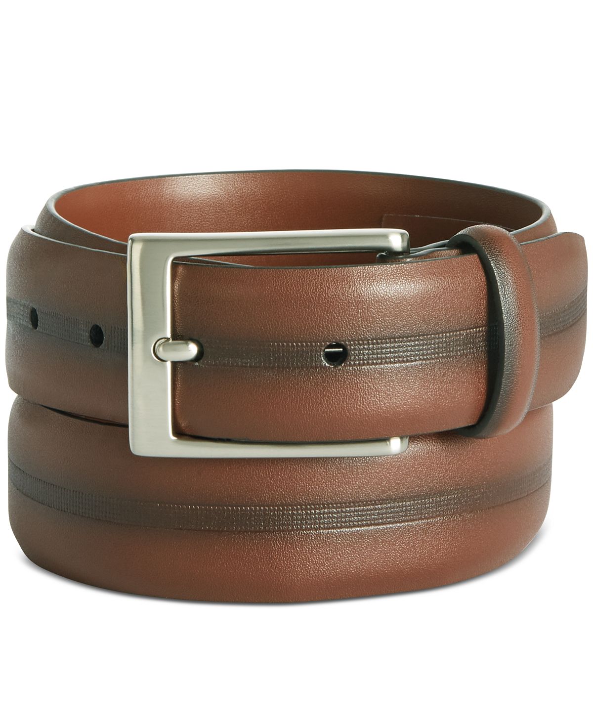 Perry Ellis Colorblocked Belt Brn