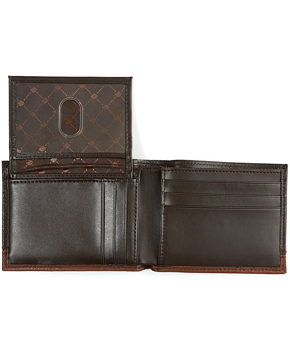 Perry Ellis Portfolio Perry Ellis Colorblocked Leather Passcase Wallet Brown