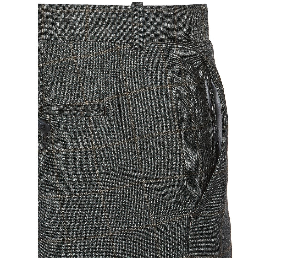 Perry Ellis Portfolio Slim-fit Stretch Windowpane Dress Pants Dark Gray