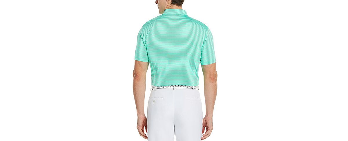 Pga Tour Feeder Stripe Polo Shirt Electric Green