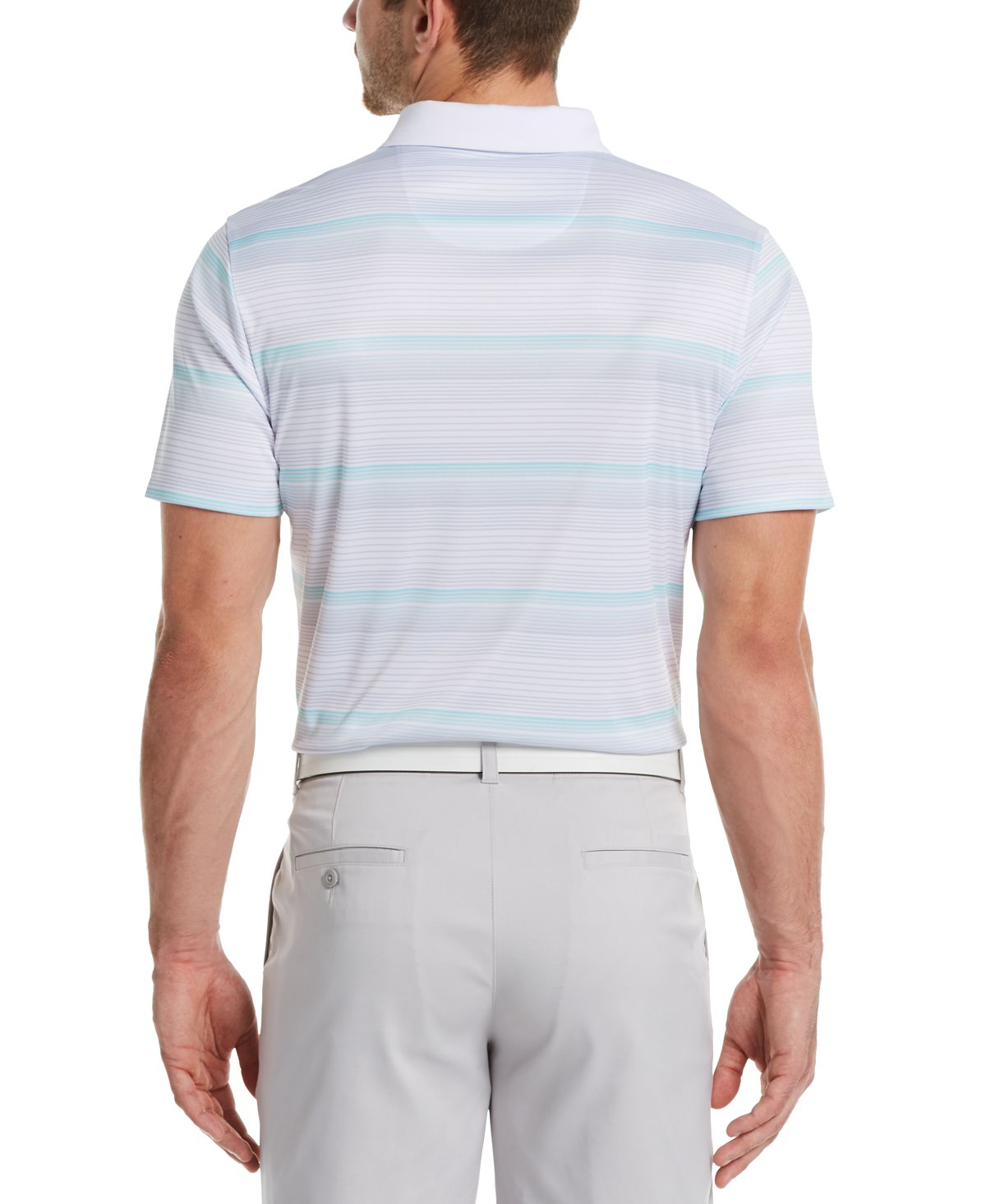 Pga Tour Gradient-stripe Golf Polo Bright White/Blue