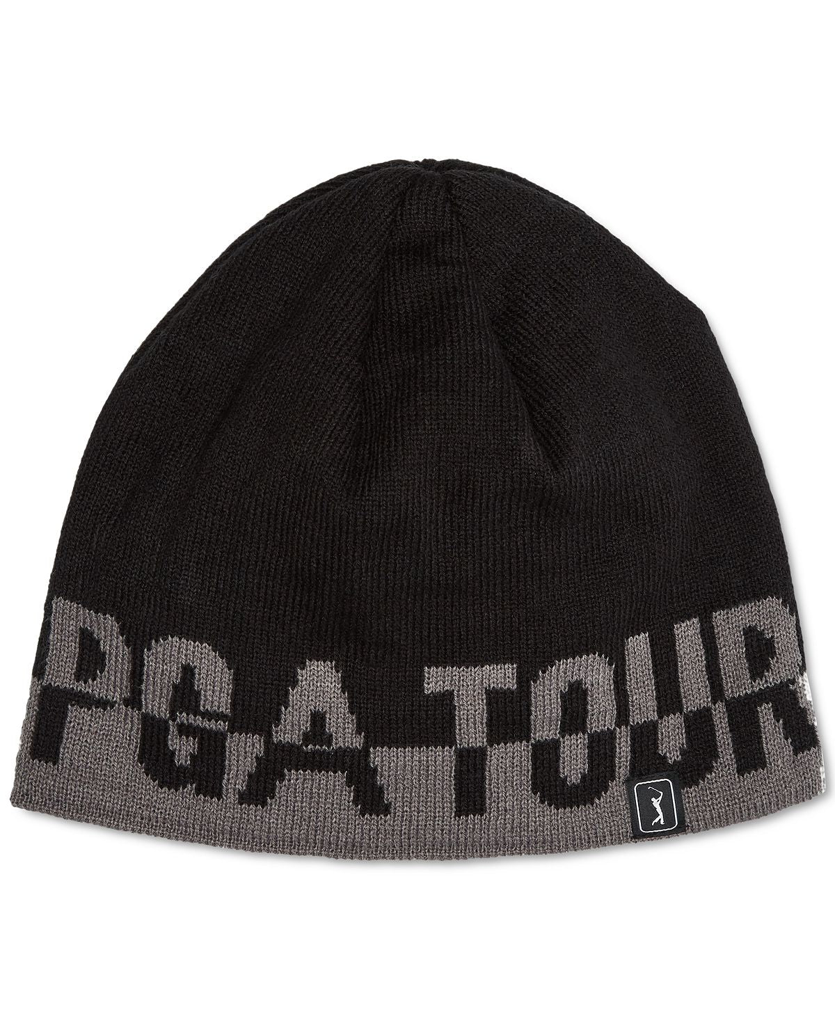 Pga Tour Unisex Jacquard Beanie Hat Caviar