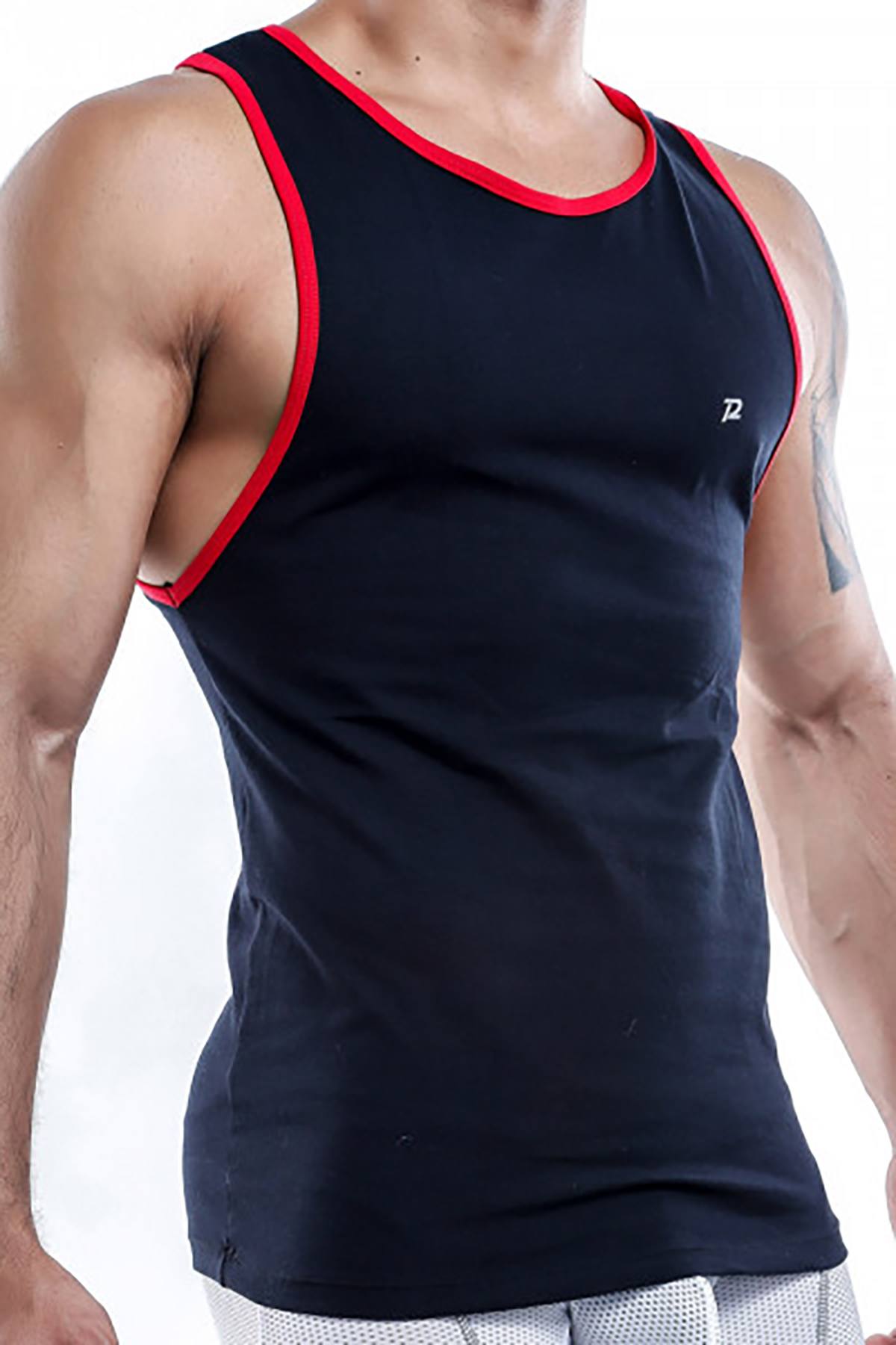 Pistol Pete Black/Red Contrast-Trim Tank Top