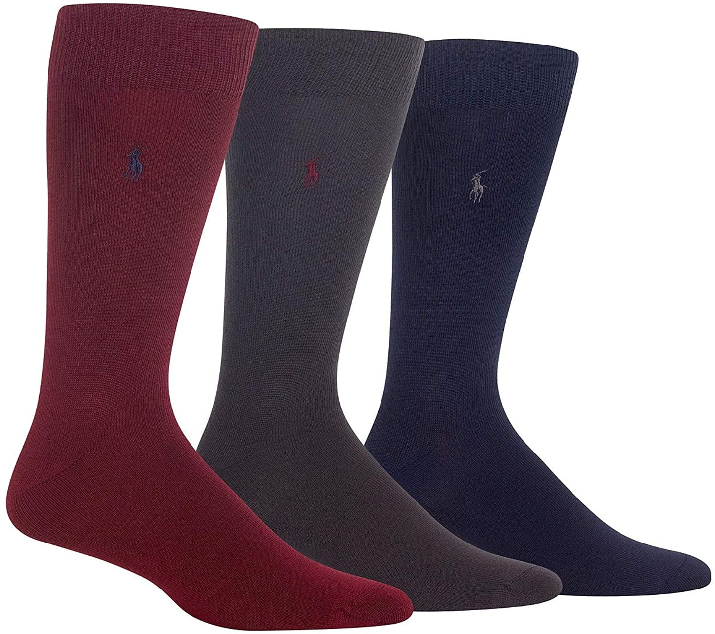 Polo Ralph Lauren 3 Pack Super Soft Dress Socks Wine/Navy/Black