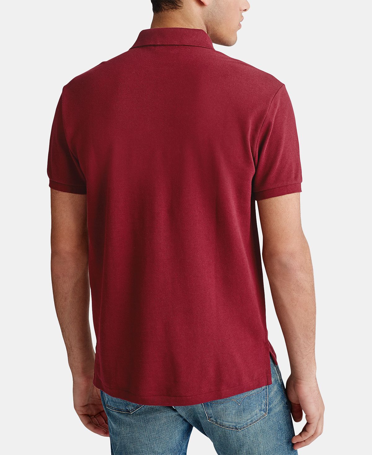 Polo Ralph Lauren Basic Slim Fit Mesh Bear Polo Shirt Classic Wine