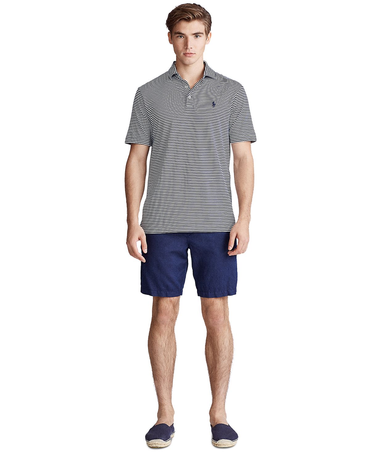 Polo Ralph Lauren Classic Fit Soft Cotton Striped Polo French Navy/white