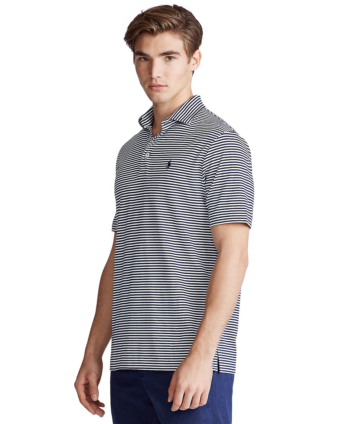 Polo Ralph Lauren Classic Fit Soft Cotton Striped Polo French Navy/white
