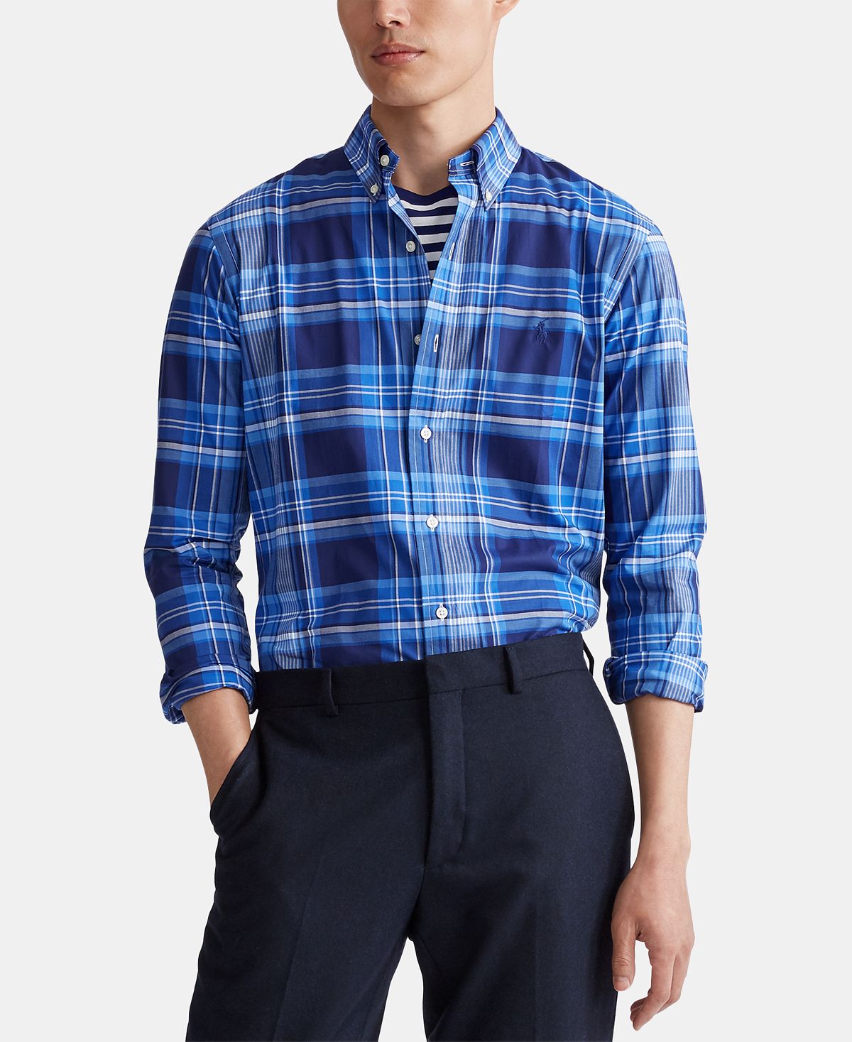 Polo Ralph Lauren Classic Fit Stretch Poplin Button-down Shirt Royal Blue/ Navy