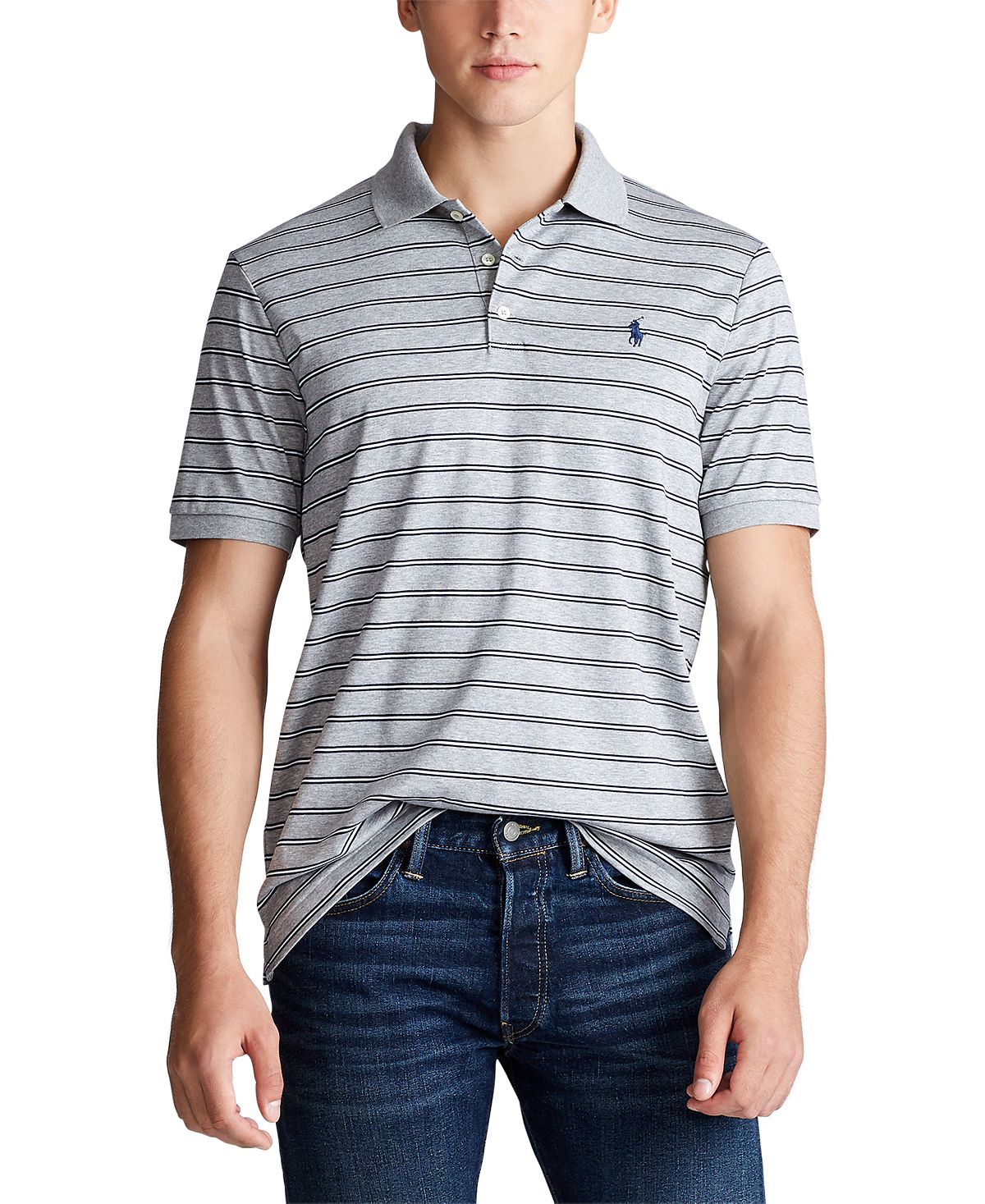 Polo Ralph Lauren Classic Fit Stripe Polo Shirt Andover Heather Multi