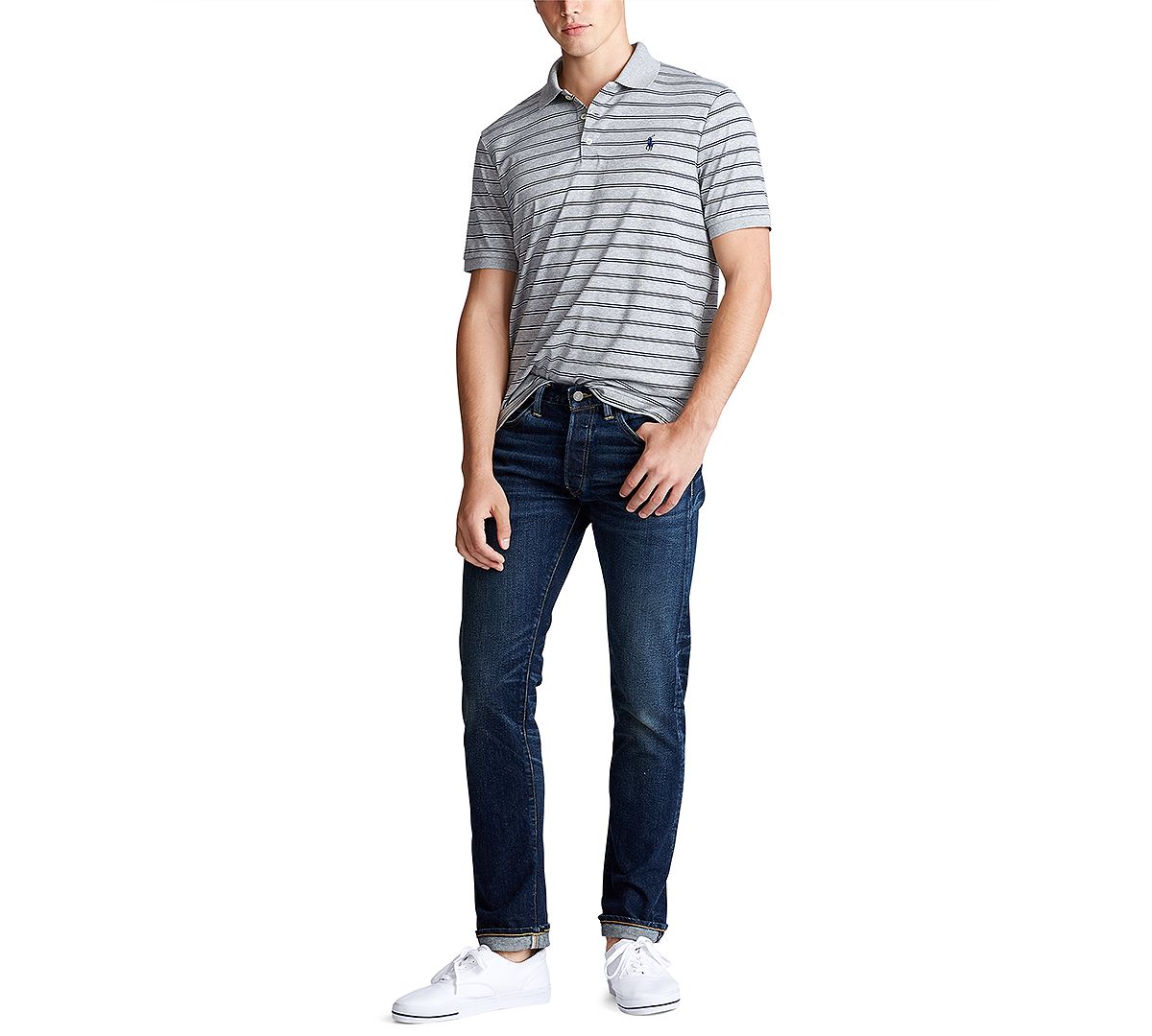 Polo Ralph Lauren Classic Fit Stripe Polo Shirt Andover Heather Multi