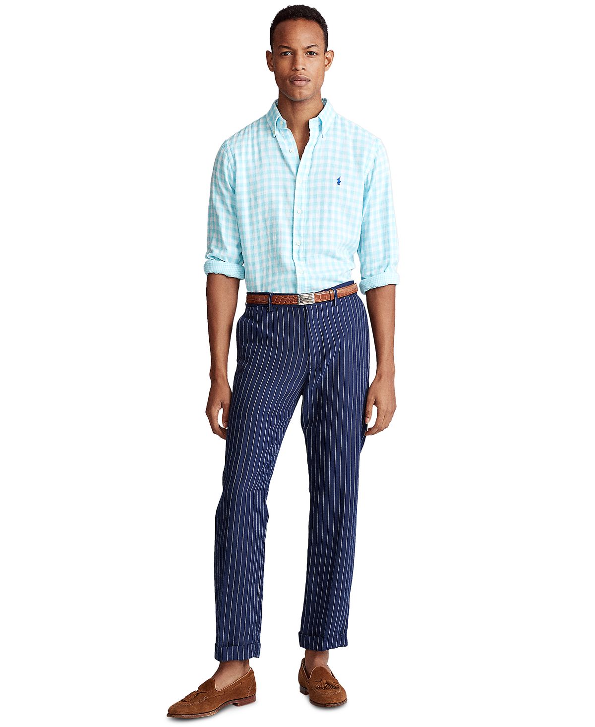 Polo Ralph Lauren Classic-fit Gingham Shirt Turquoise/white