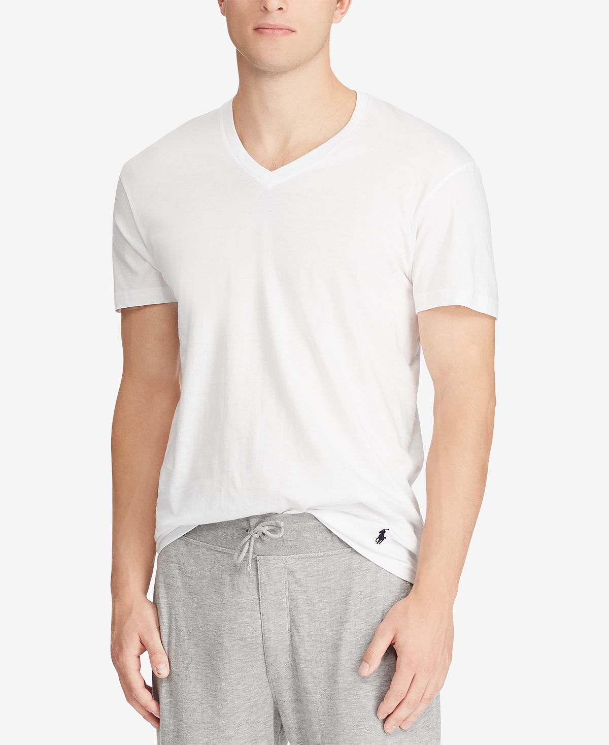 Polo Ralph Lauren Classic-fit V-neck Cotton T-shirt 3+1 Bonus Pack White