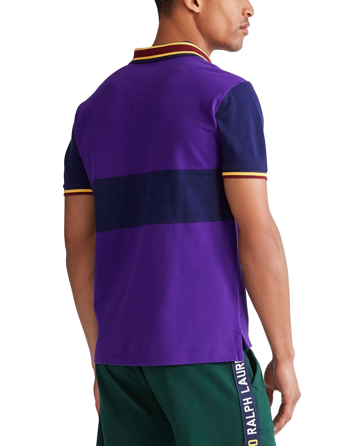 Polo Ralph Lauren Custom Slim Fit Big Pony Mesh Polo Shirt Chalet Purple Multi