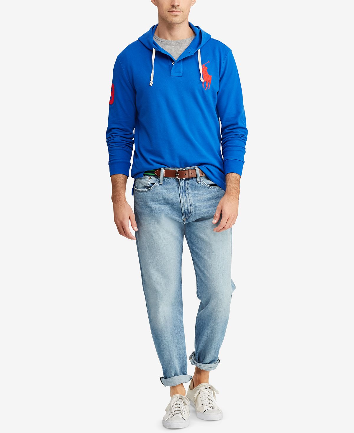 Polo Ralph Lauren Mesh Hoodie Blue Saturn