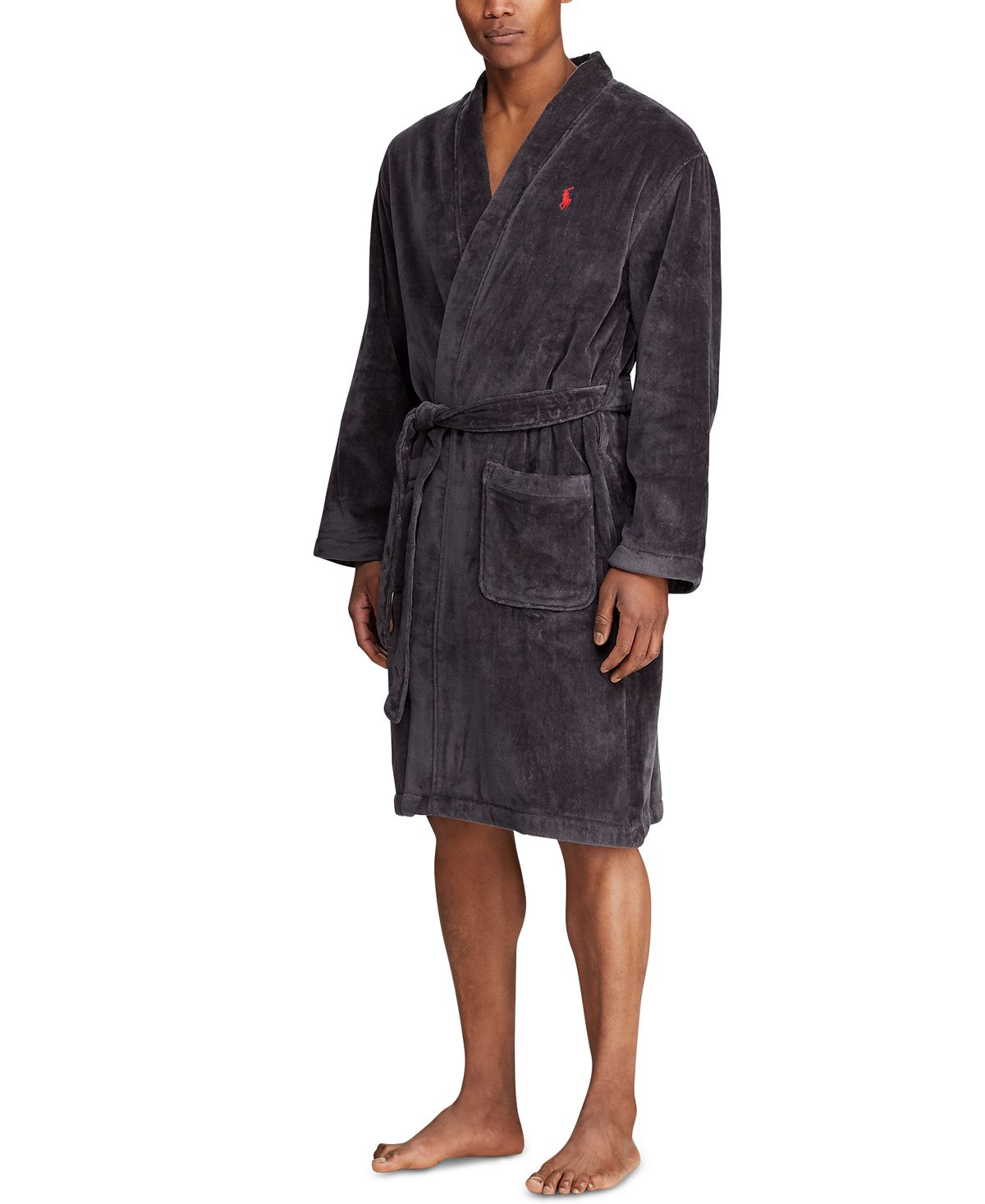 Polo Ralph Lauren Pony Velour Bathrobe Dark Slate