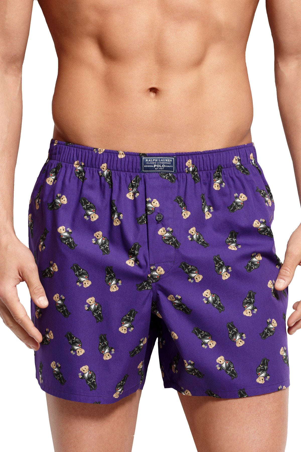 Polo Ralph Lauren Purple Tuxedo-Bear Printed Woven Boxer