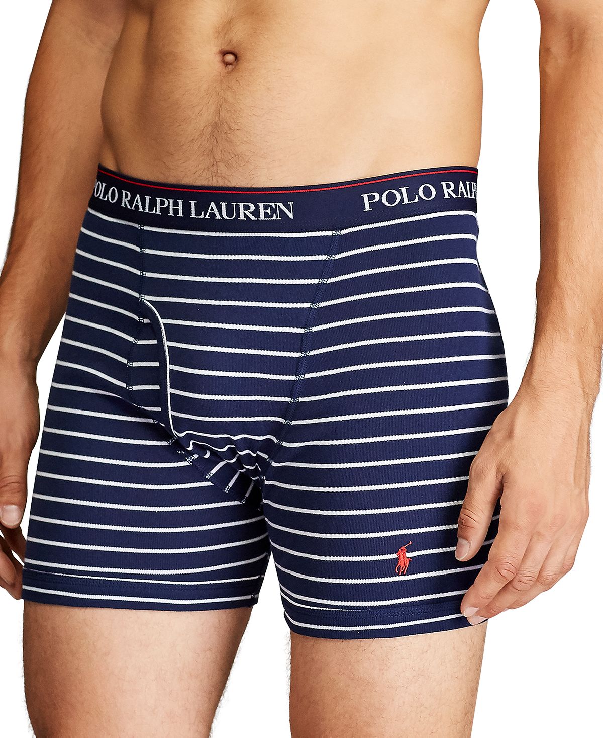 Polo Ralph Lauren 's Classic Fit Boxer Briefs Navy Stripe/red/royal