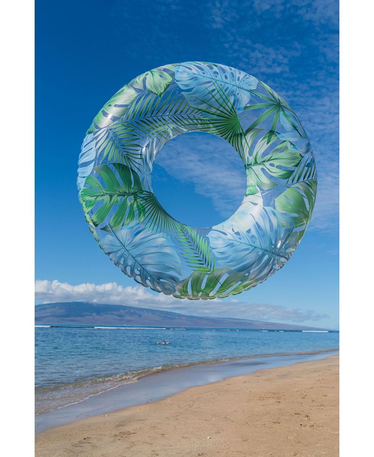 Poolcandy Resort Collection48" Jumbo Pool Tube With Palm Print Palm Pattern