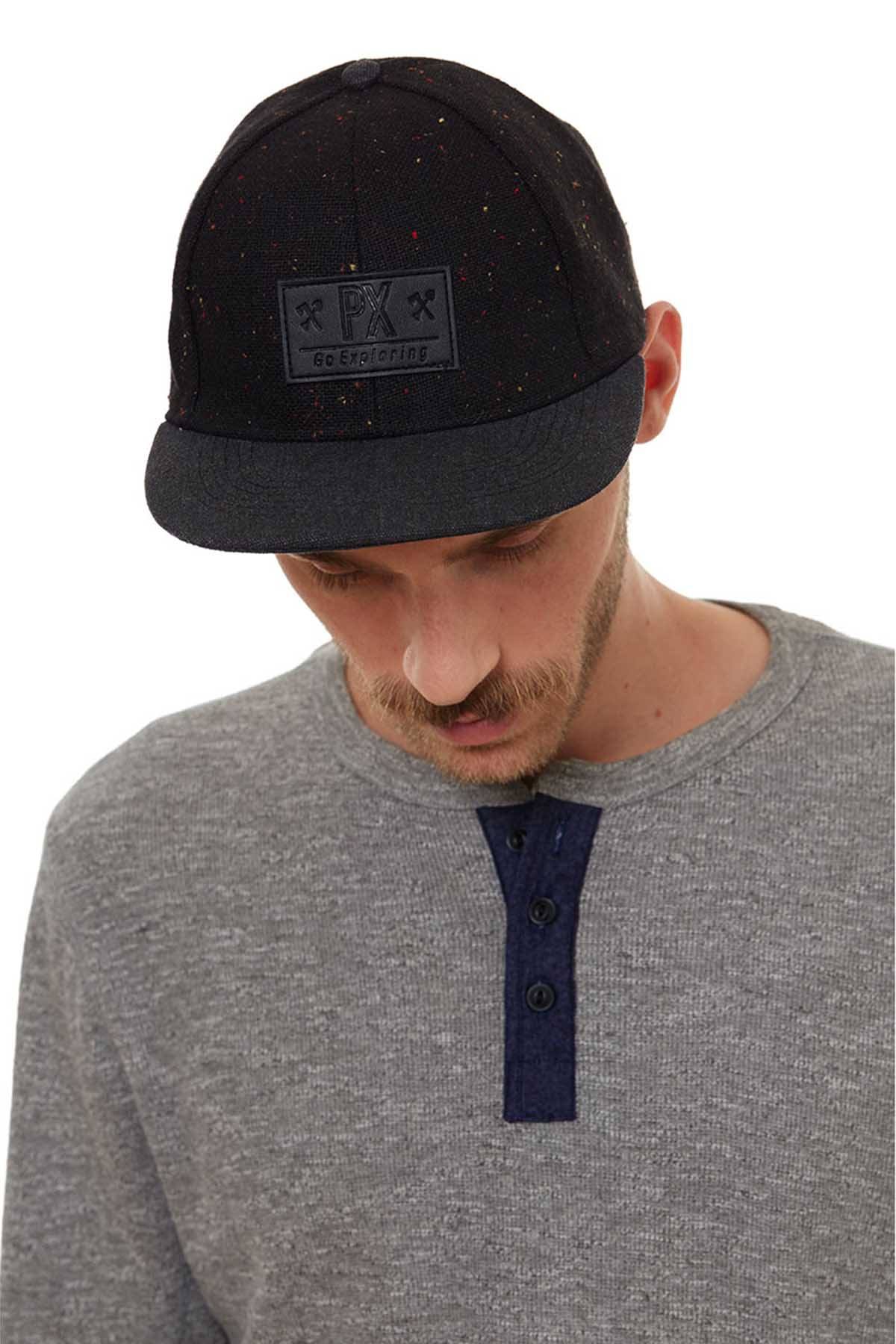 Premium Xpression Black Travis Flat-Brim Speckle Hat
