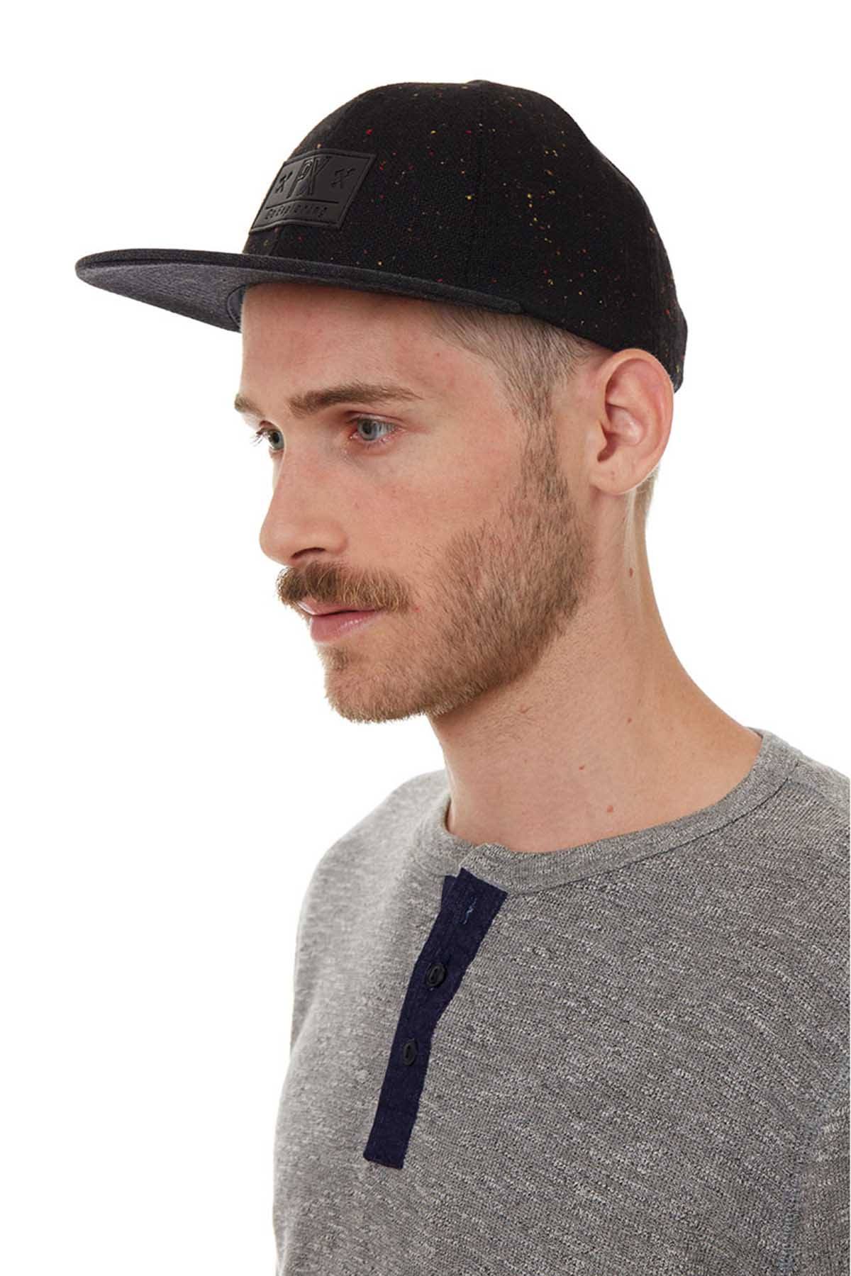 Premium Xpression Black Travis Flat-Brim Speckle Hat