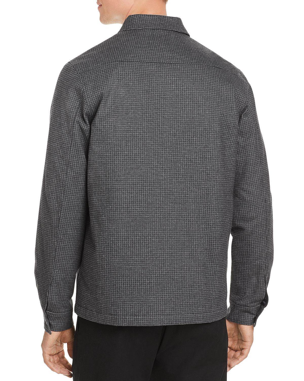 Ps Paul Smith Micro-houndstooth Shirt Jacket Gray Black