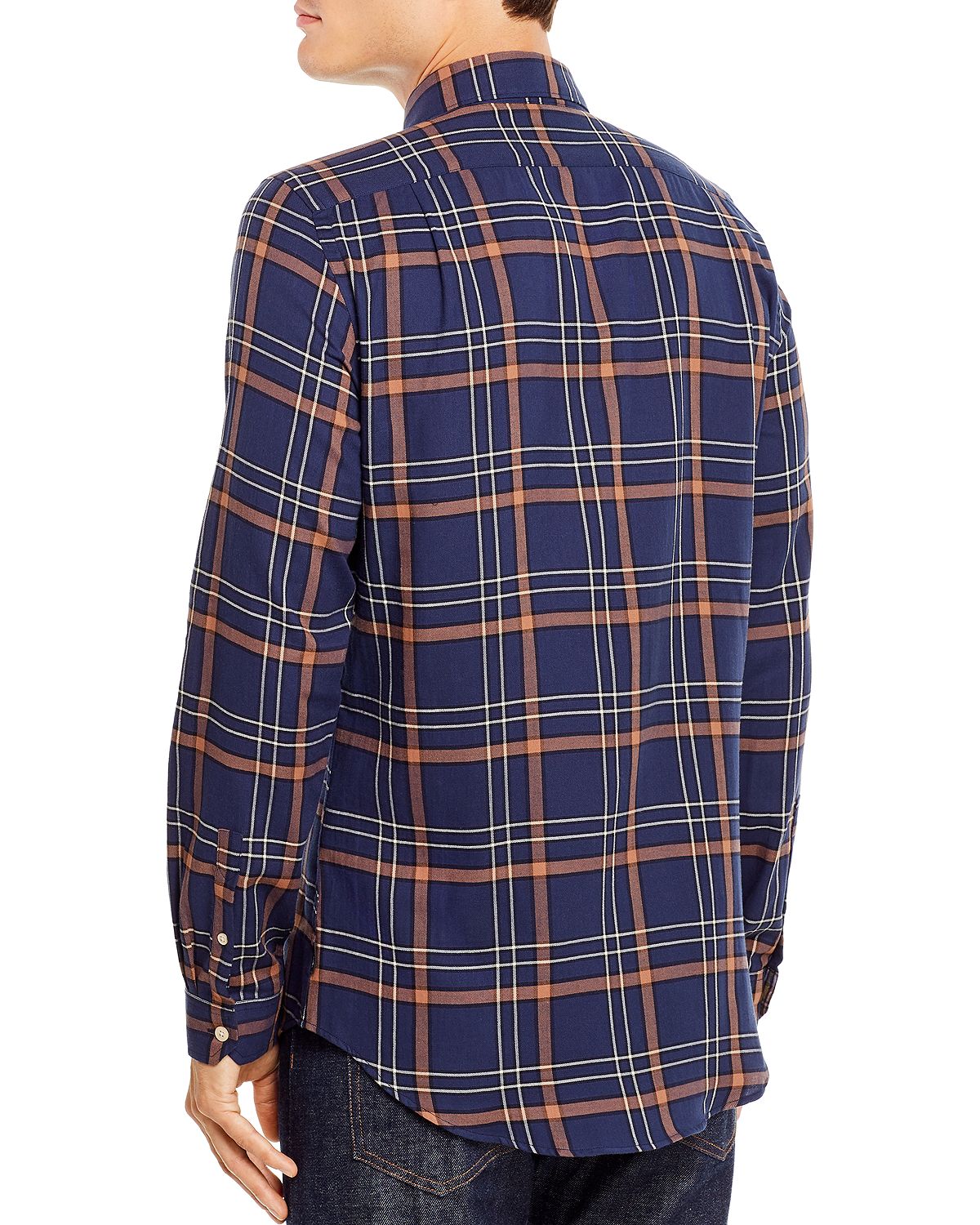 Ps Paul Smith Plaid Tailored Regular Fit Button-down Shirt Navy