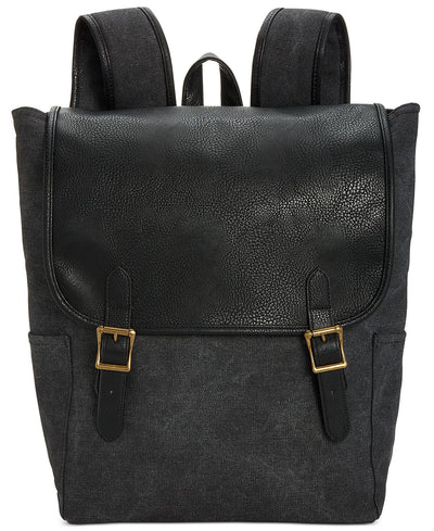 Px Flap-top Canvas Backpack Black