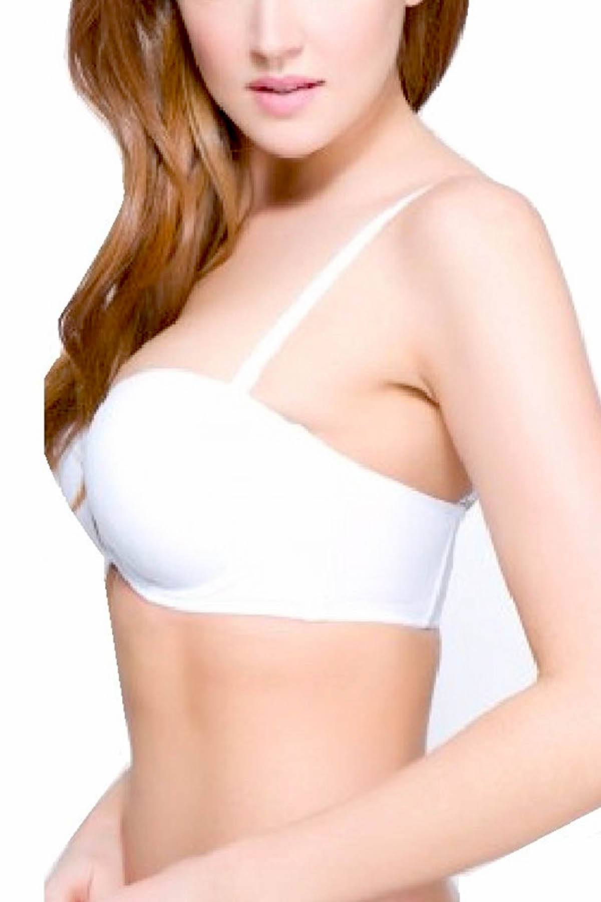Q-T Intimates White 5-Way Molded Strapless Convertible Bra
