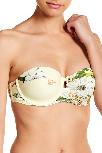 RACHEL by Rachel Roy Yellow Summer Floral Underwire Bikini Top
