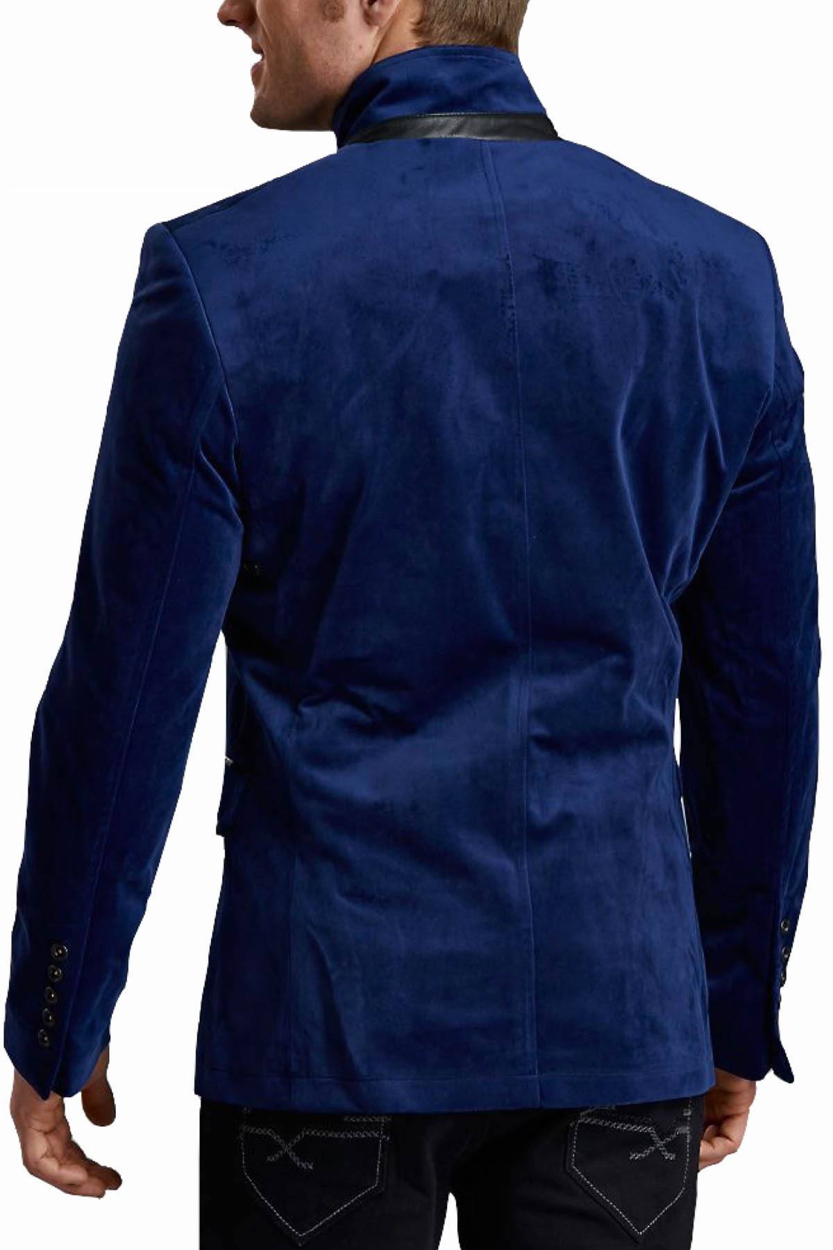 RNT23 Deep-Blue Velveteen Blazer