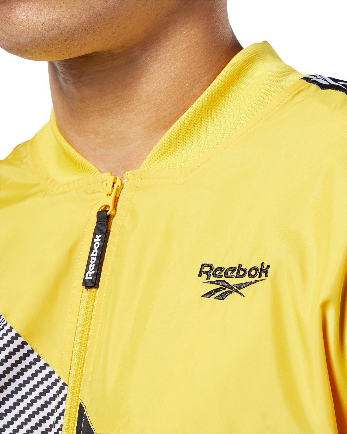 Reebok Cl V Color-block Track Jacket Toxic Yellow